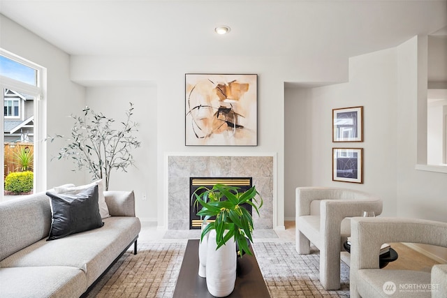 18353 160th Pl SE, Renton, WA 98058 - living area with a fireplace and recessed lighting