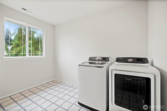 18353 160th Pl SE, Renton, WA 98058 - laundry room with washer and dryer and light tile patterned flooring