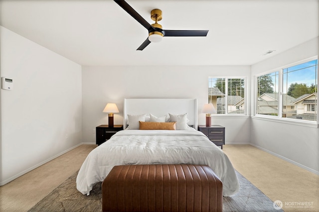 18353 160th Pl SE, Renton, WA 98058 - bedroom with light colored carpet and a ceiling fan