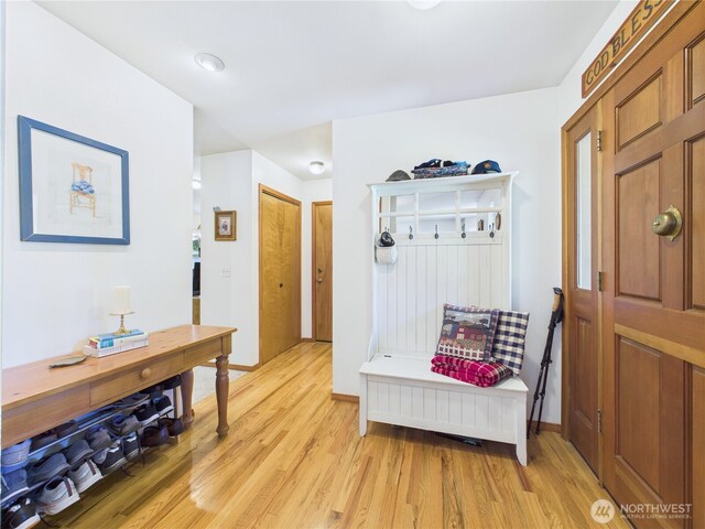 27014 80th St E, Buckley, WA 98321 - mudroom with light wood-style flooring and baseboards