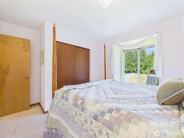 27014 80th St E, Buckley, WA 98321 - bedroom with carpet flooring, a closet, and access to outside