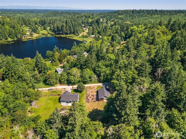 5843 Octave Ct SE, Olympia, WA 98513 - drone / aerial view of a heavily wooded area and a large body of water