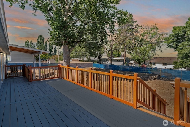 2112 S Crestmont Dr, Moses Lake, WA 98837 - wooden deck with a fenced backyard and a shed