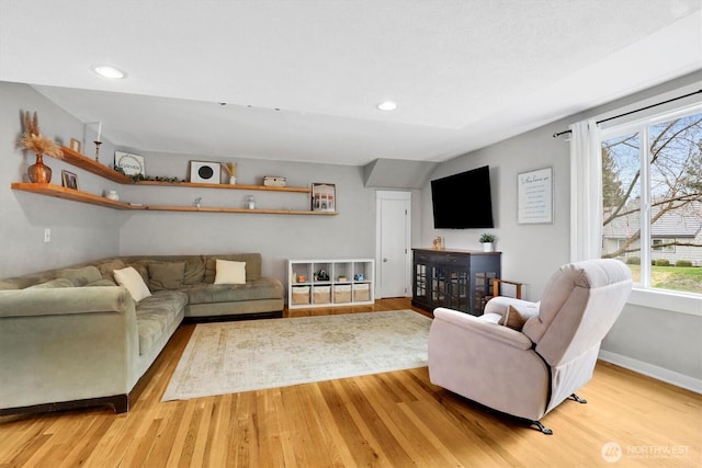 2819 W Olympic Ave, Spokane, WA 99205 - living room with light wood-type flooring and recessed lighting
