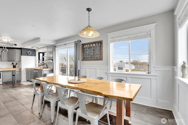 2819 W Olympic Ave, Spokane, WA 99205 - dining room with wainscoting and a decorative wall