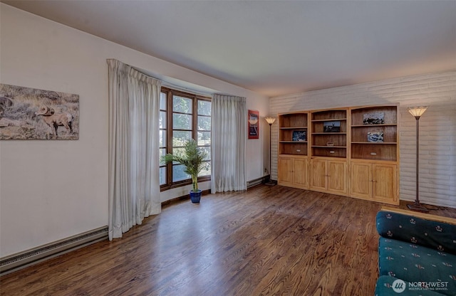1609 Russell St, Wenatchee, WA 98801 - sitting room featuring dark wood-type flooring and a baseboard radiator