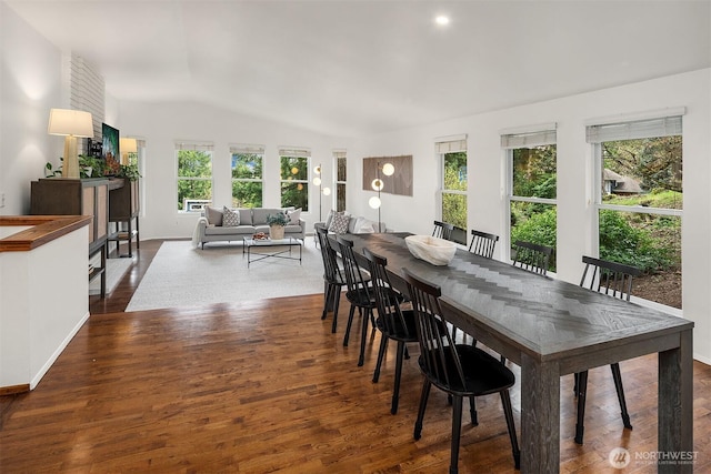 8475 SE 45th St, Mercer Island, WA 98040 - dining area with vaulted ceiling and wood finished floors