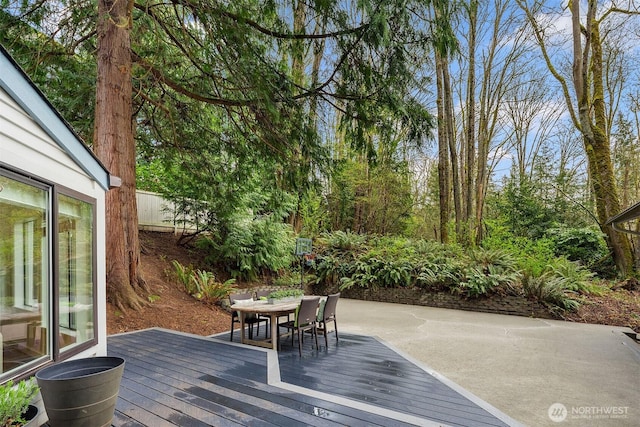 8475 SE 45th St, Mercer Island, WA 98040 - wooden terrace with outdoor dining area