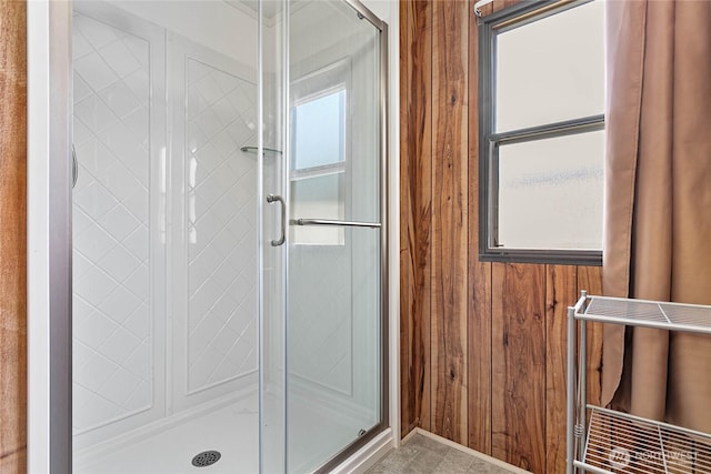 2400 Donovan Unit 67, Bellingham, WA 98225 - full bath with a shower stall and wood walls