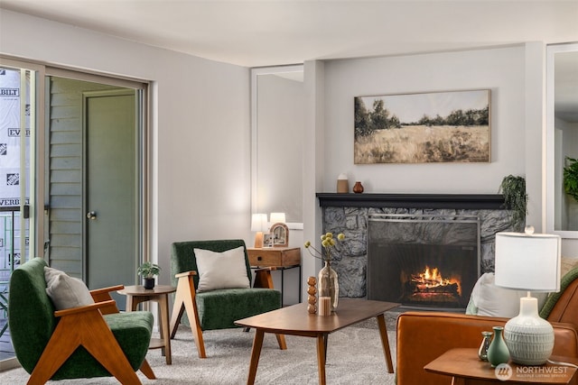 4635 W Lake Sammamish Pkwy SE Unit G206, Issaquah, WA 98027 - living area featuring a premium fireplace
