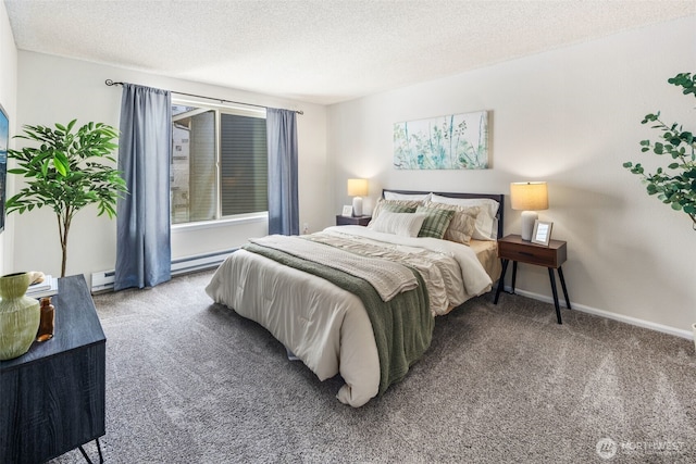4635 W Lake Sammamish Pkwy SE Unit G206, Issaquah, WA 98027 - carpeted bedroom featuring a textured ceiling and baseboard heating