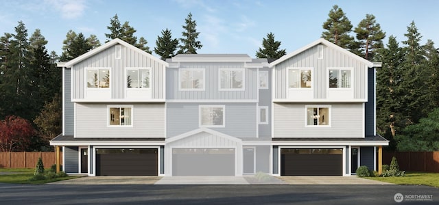 13109 21st Ct NE, Lake Stevens, WA 98258 - view of front facade featuring board and batten siding, a garage, and driveway
