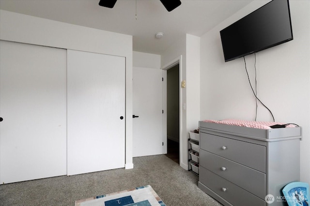 1664 Allyson St, Oak Harbor, WA 98277 - bedroom featuring carpet flooring, a closet, and a ceiling fan