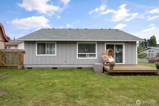 1664 Allyson St, Oak Harbor, WA 98277 - rear view of property featuring board and batten siding, a deck, and roof with shingles