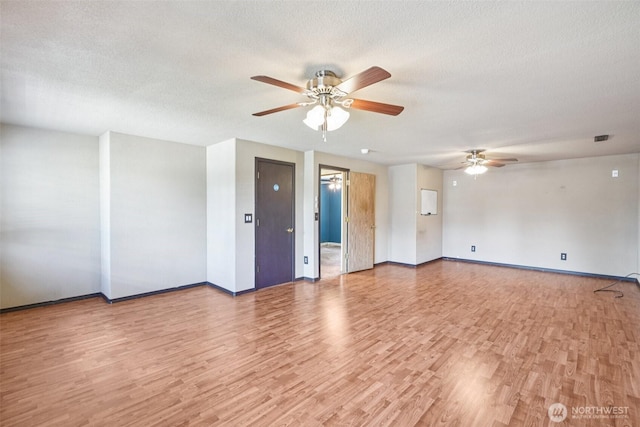 212 SW 2nd Ct, Battle Ground, WA 98604 - spare room featuring a ceiling fan, light wood-style floors, and a textured ceiling