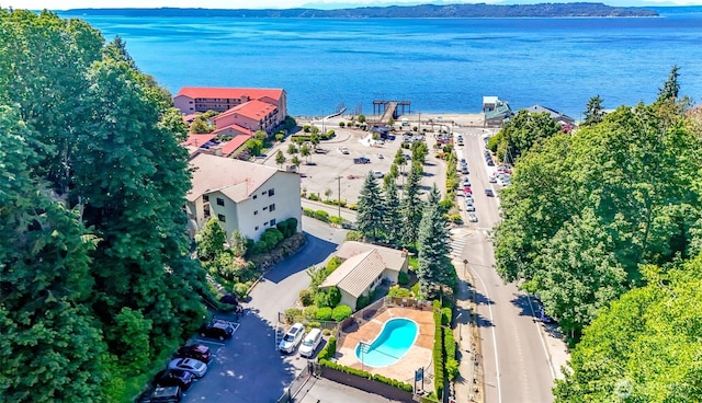 28313 Redondo Way S Unit 304, Des Moines, WA 98198 - drone / aerial view of a water and mountain view and a pool
