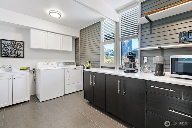 1432 Weathervane Dr, Fircrest, WA 98466 - laundry room with cabinet space and independent washer and dryer