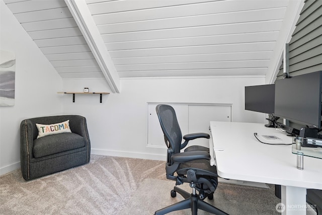 1432 Weathervane Dr, Fircrest, WA 98466 - home office with carpet and wood ceiling