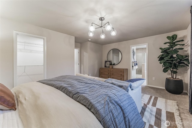 13701 60th Ave E, Edmonds, WA 98026 - bedroom featuring carpet flooring and a chandelier