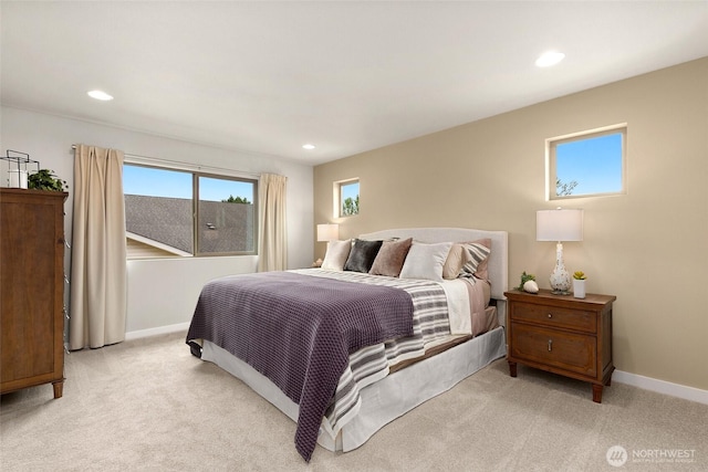 12433 SE 256th Pl Unit 4, Kent, WA 98030 - bedroom featuring light carpet and recessed lighting