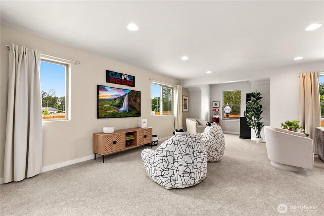 12433 SE 256th Pl Unit 4, Kent, WA 98030 - living room featuring carpet flooring and recessed lighting