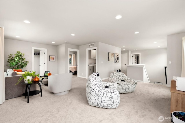 12433 SE 256th Pl Unit 4, Kent, WA 98030 - living room with carpet and recessed lighting