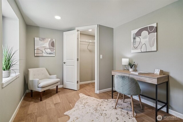 14427 156th Ave SE, Renton, WA 98059 - home office with light wood-style flooring and recessed lighting