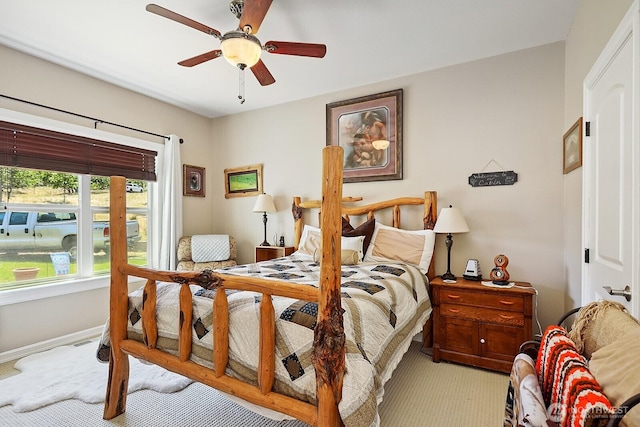 505 Woodland Rd, Goldendale, WA 98620 - bedroom featuring light colored carpet and ceiling fan