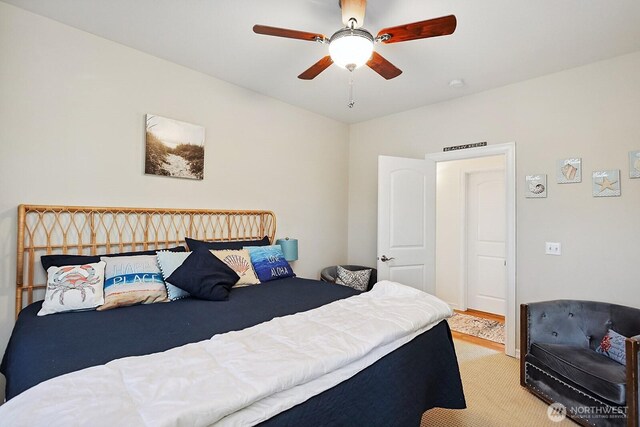 505 Woodland Rd, Goldendale, WA 98620 - carpeted bedroom with ceiling fan