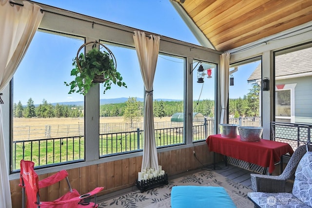 505 Woodland Rd, Goldendale, WA 98620 - sunroom with vaulted ceiling, wooden ceiling, and wooden walls