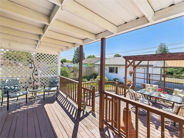 1006 E Harrison St, Tacoma, WA 98404 - wooden deck with outdoor dining area