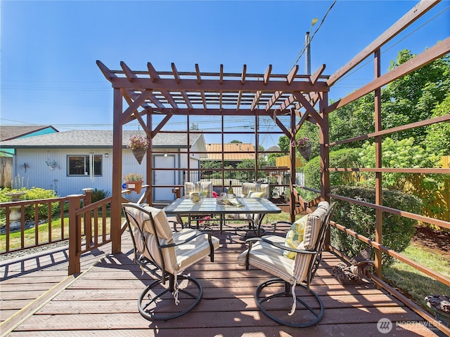 1006 E Harrison St, Tacoma, WA 98404 - deck featuring outdoor dining area and a pergola