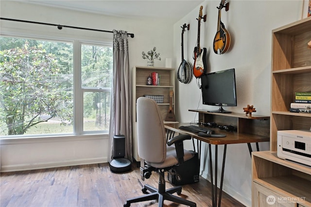 4907 Pinewood Cir, Langley, WA 98260 - office with wood finished floors