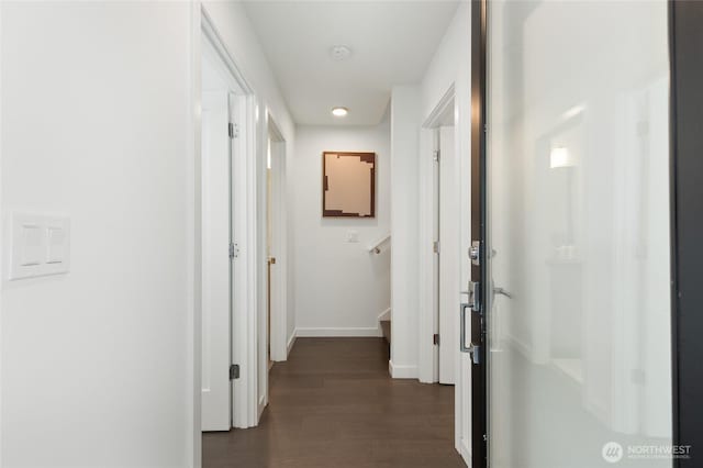 410A 10th Ave E, Seattle, WA 98102 - hallway featuring baseboards and dark wood-style floors