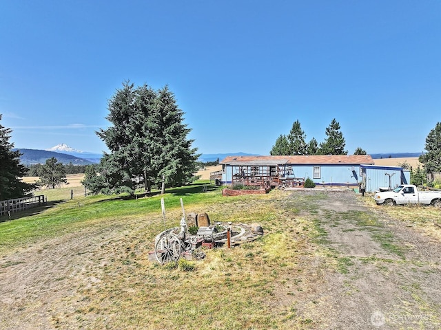 55 Mott Rd, Lyle, WA 98635 - view of front of house featuring a deck with mountain view