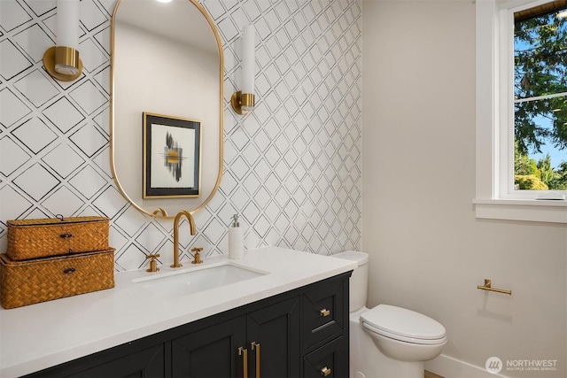 10505 NE 112th St, Kirkland, WA 98033 - bathroom featuring vanity, plenty of natural light, and tasteful backsplash