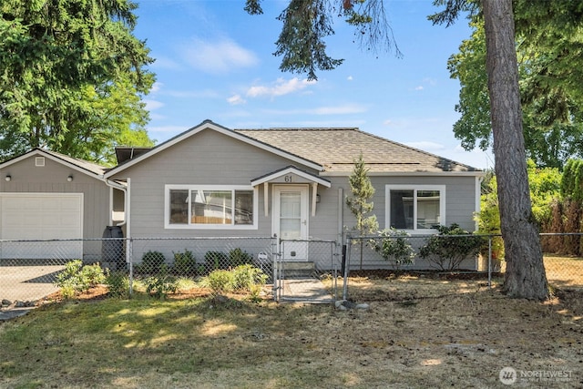 610 128th St S, Tacoma, WA 98444 - bungalow-style house with a gate, driveway, roof with shingles, and a garage