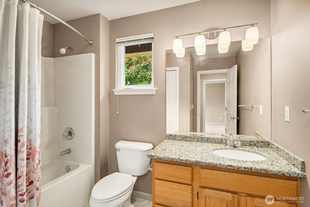 3606 Monterey Ct NE, Renton, WA 98056 - full bathroom featuring shower / bath combo and vanity