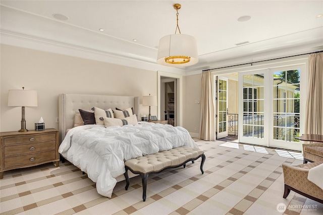 2001 Broadmoor Dr E, Seattle, WA 98112 - bedroom with access to exterior, light colored carpet, and french doors