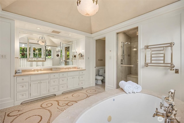 2001 Broadmoor Dr E, Seattle, WA 98112 - full bath featuring double vanity, a bathtub, and a tile shower