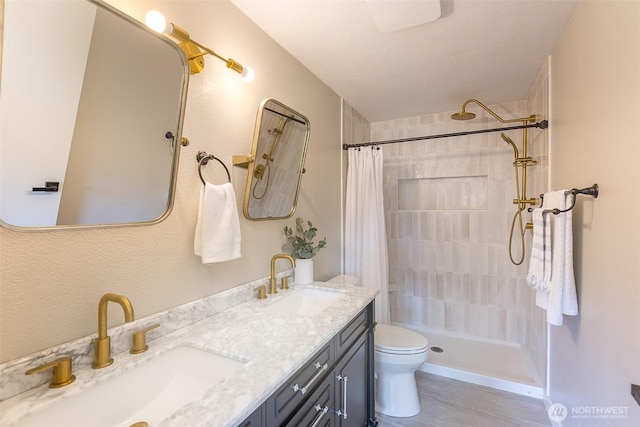 110 Victoria View St, Sequim, WA 98382 - full bathroom with double vanity and tiled shower