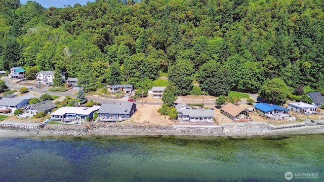 27523 SW Sandy Shores Dr, Vashon, WA 98070 - aerial view of property's location featuring a heavily wooded area and a large body of water
