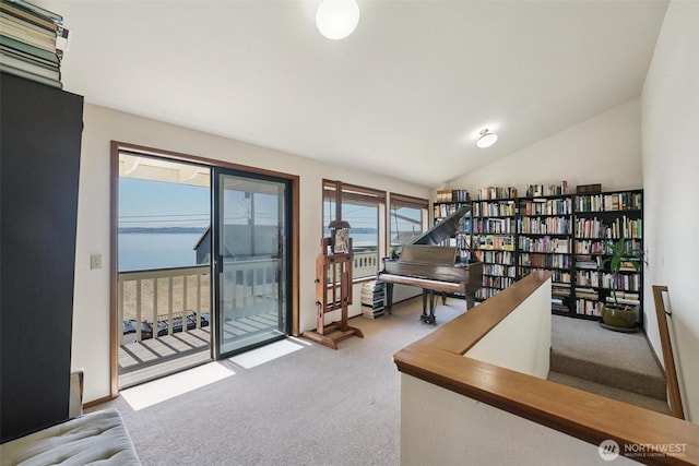 27523 SW Sandy Shores Dr, Vashon, WA 98070 - carpeted office space featuring lofted ceiling