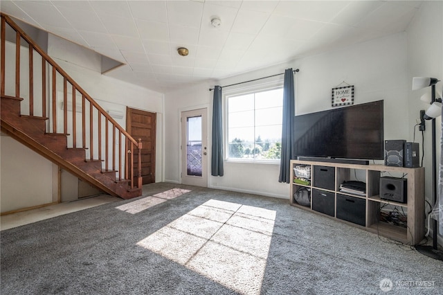 1608 Laura St, Aberdeen, WA 98520 - unfurnished living room with carpet and stairway