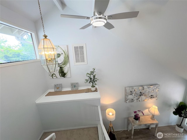 1711 159th Pl NE Unit 29, Bellevue, WA 98008 - detailed view of beam ceiling and a ceiling fan