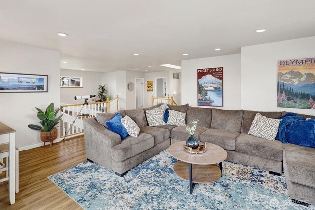 6926 Holeman Ave, Blaine, WA 98230 - living room with wood finished floors and recessed lighting