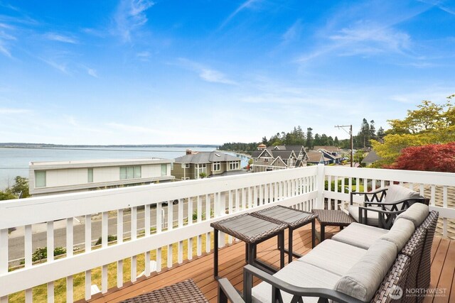 6926 Holeman Ave, Blaine, WA 98230 - deck featuring a water view