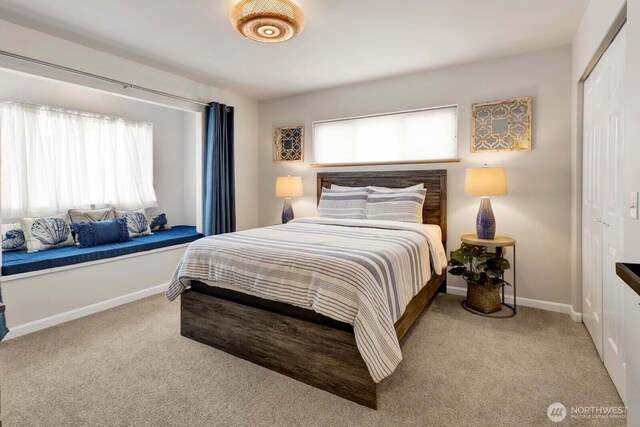 6926 Holeman Ave, Blaine, WA 98230 - carpeted bedroom featuring a closet and baseboards