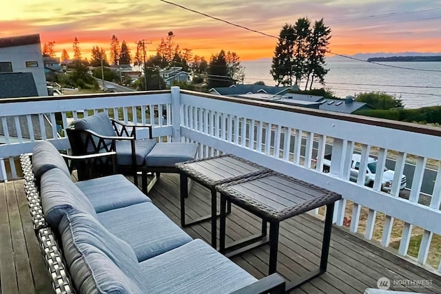 6926 Holeman Ave, Blaine, WA 98230 - wooden terrace with a water view