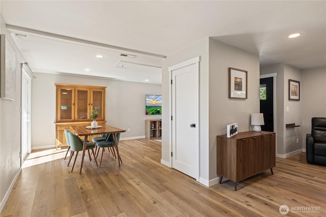 4502 223rd St SW, Mountlake Terrace, WA 98043 - dining space with light wood-style flooring and recessed lighting